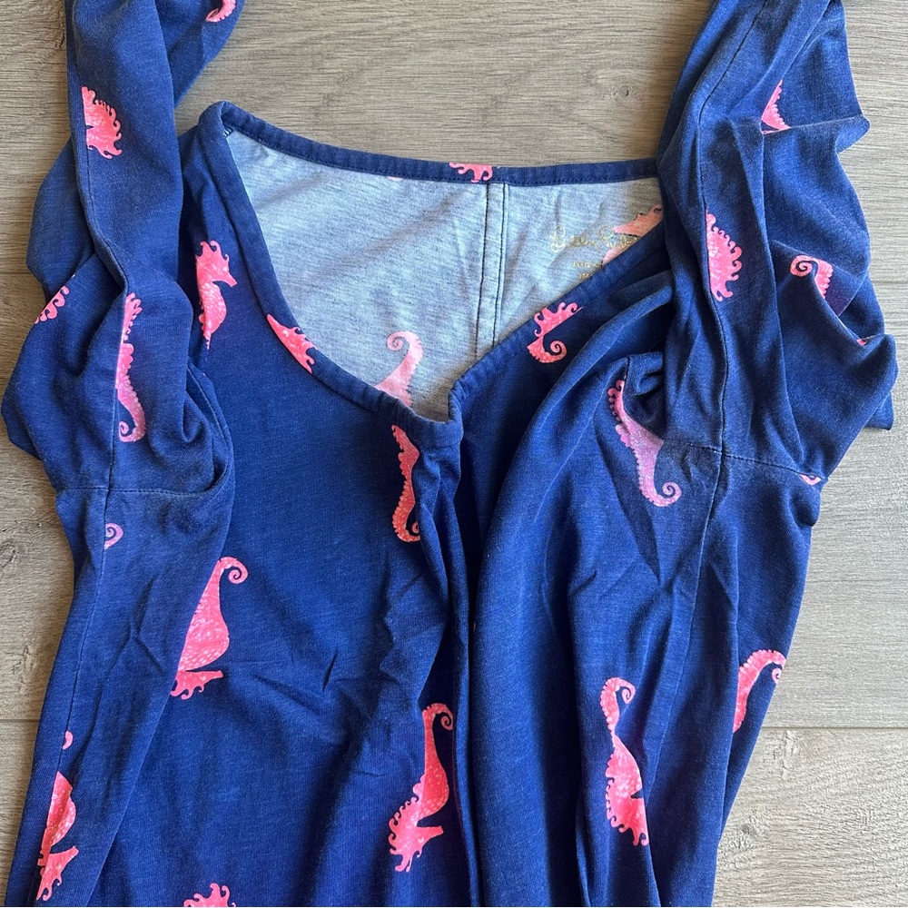 Lilly Pulitzer Arielle dress - size XS - Sea Horse Blue Flirty print - Picture 4 of 6